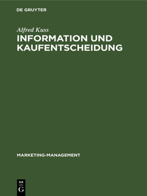 cover image of Information und Kaufentscheidung